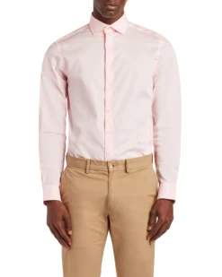 LF Argyle Dobby Slim Fit Dress Shirt - Pink Tailored Shop