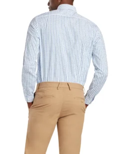 LF Tailored Shop Guitar Print Slim Fit Dress Shirt - Blue