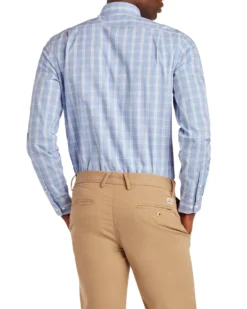LF Check Slim Fit Dress Shirt - Blue Tailored Shop