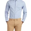LF Check Slim Fit Dress Shirt - Blue Tailored Shop