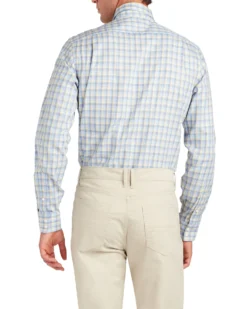 LF Tailored Shop Slub Check Skinny Fit Dress Shirt - Yellow & Blue