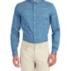 LF Tossed Square Print Slim Fit Dress Shirt - Royal Blue Tailored Shop