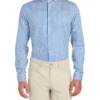LF Tailored Shop Sateen Bengal Stripe Skinny Fit Dress Shirt - Royal