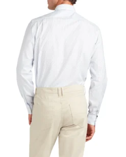 LF Tailored Shop Diamond Dobby Fineline Slim Fit Dress Shirt - Blue