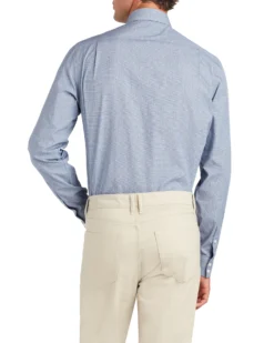 LF Clip Spot Glen Plaid Slim Fit Dress Shirt - Navy