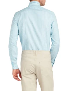 LF Dobby Stripe Skinny Fit Dress Shirt - Teal Tailored Shop