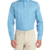LF Dobby Diamond Gingham Slim Fit Dress Shirt - Teal