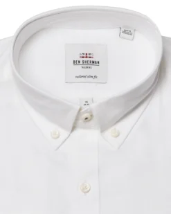 LF White Solid Oxford Slim Fit Dress Shirt