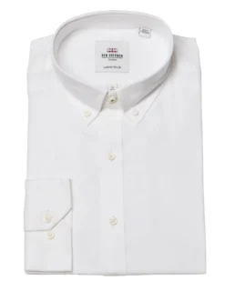 LF White Solid Oxford Slim Fit Dress Shirt