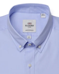 LF Tailored Shop Blue Solid Oxford Slim Fit Dress Shirt