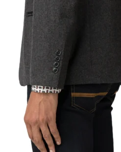 Baird Casual Jackets Tipped Flannel Blazer - Charcoal