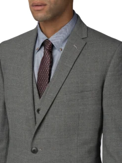 Baird High-Twist Texture Stretch Camden Fit Suit Jacket - Grey 9 Baird High-Twist Texture Stretch Camden Fit Suit Jacket - Grey