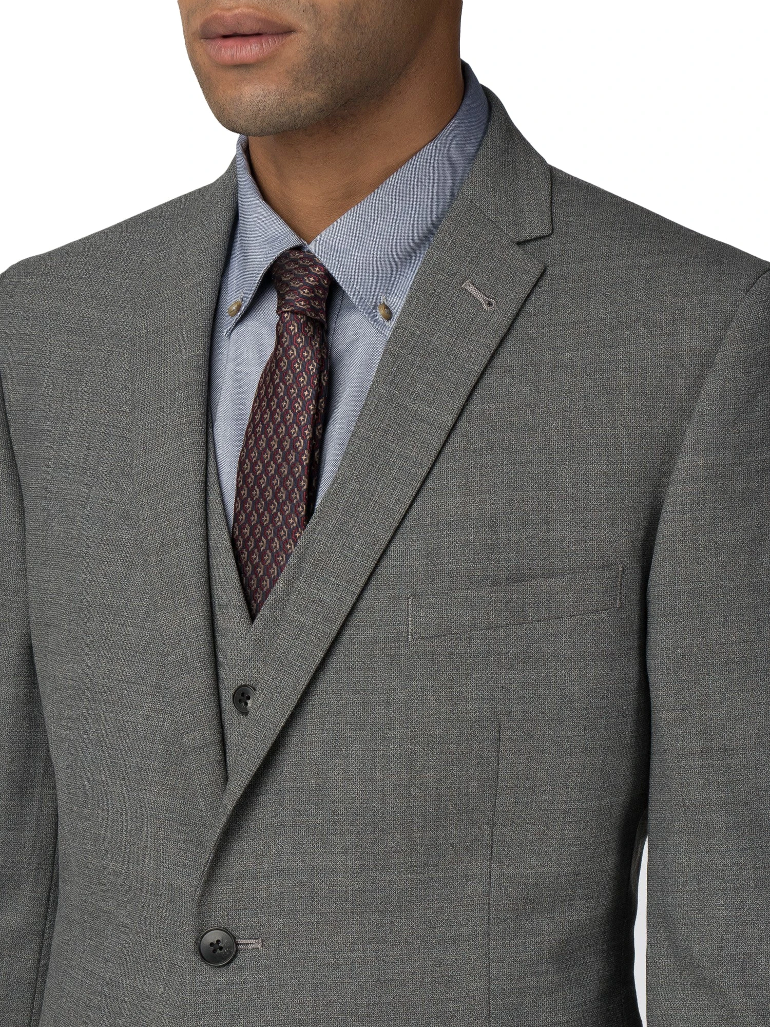 Baird High-Twist Texture Stretch Camden Fit Suit Jacket - Grey 5 Baird High-Twist Texture Stretch Camden Fit Suit Jacket - Grey