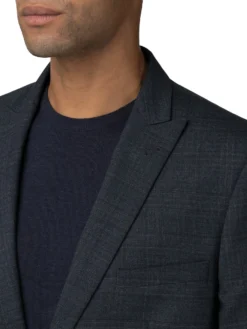 Baird Textured Check Stretch Camden Fit Suit Jacket - Navy Tailored Shop