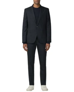 Baird Textured Check Stretch Camden Fit Suit Jacket - Navy Tailored Shop