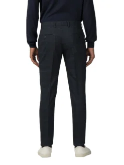 Baird Tailored Shop Textured Check Stretch Camden Fit Suit Trouser - Navy