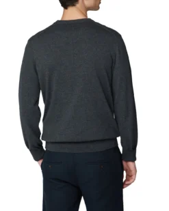 Baird Textured Knit Crewneck Sweater - Grey