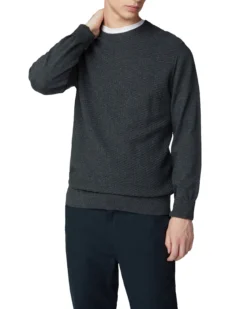 Baird Textured Knit Crewneck Sweater - Grey