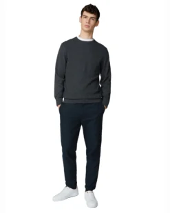 Baird Textured Knit Crewneck Sweater - Grey