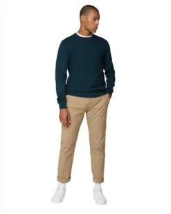 Baird Textured Knit Crewneck Sweater - Trekking Green Sweaters