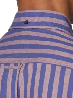 Baird Short Sleeve Vertical Slub Stripe Shirt - Cobalt The Vertical Stripe