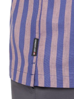 Baird Short Sleeve Vertical Slub Stripe Shirt - Cobalt The Vertical Stripe