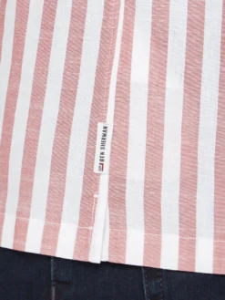 Baird Short Sleeve Vertical Slub Stripe Shirt - Cerise The Vertical Stripe