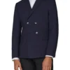 Baird Texture Double-Breasted Suit Jacket - Navy 1 Baird Texture Double-Breasted Suit Jacket - Navy