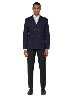 Baird Texture Double-Breasted Suit Jacket - Navy 10 Baird Texture Double-Breasted Suit Jacket - Navy