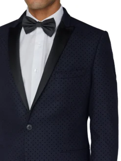 Baird Tailored Shop Polka Dot Camden Fit Tuxedo Jacket - Navy
