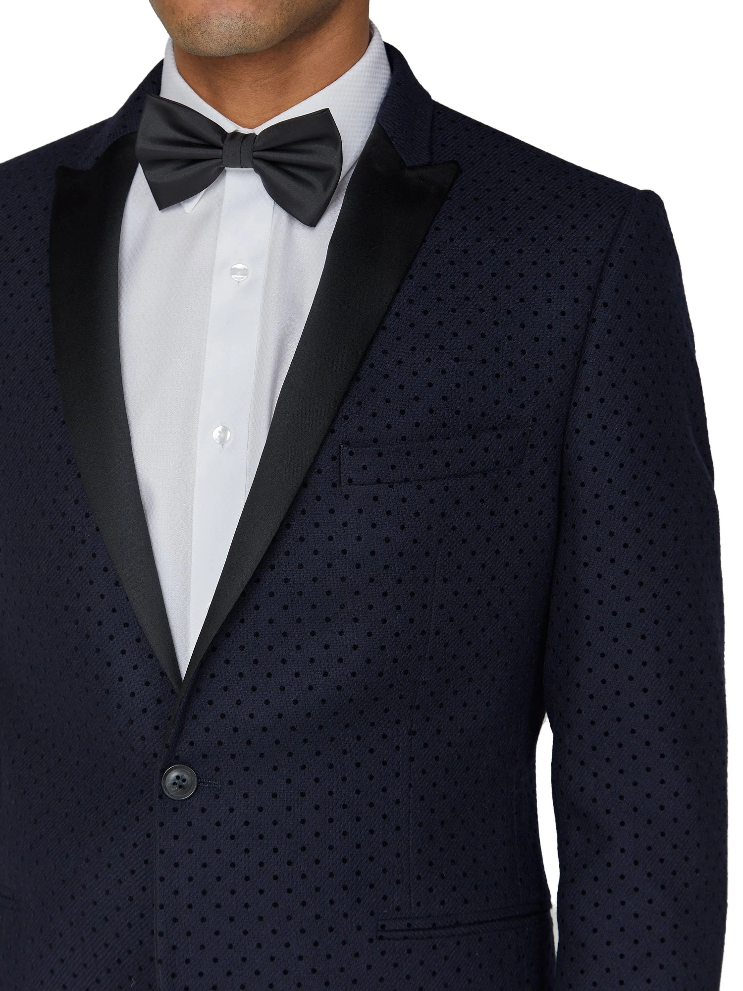 Baird Tailored Shop Polka Dot Camden Fit Tuxedo Jacket - Navy 4 Baird Tailored Shop Polka Dot Camden Fit Tuxedo Jacket - Navy