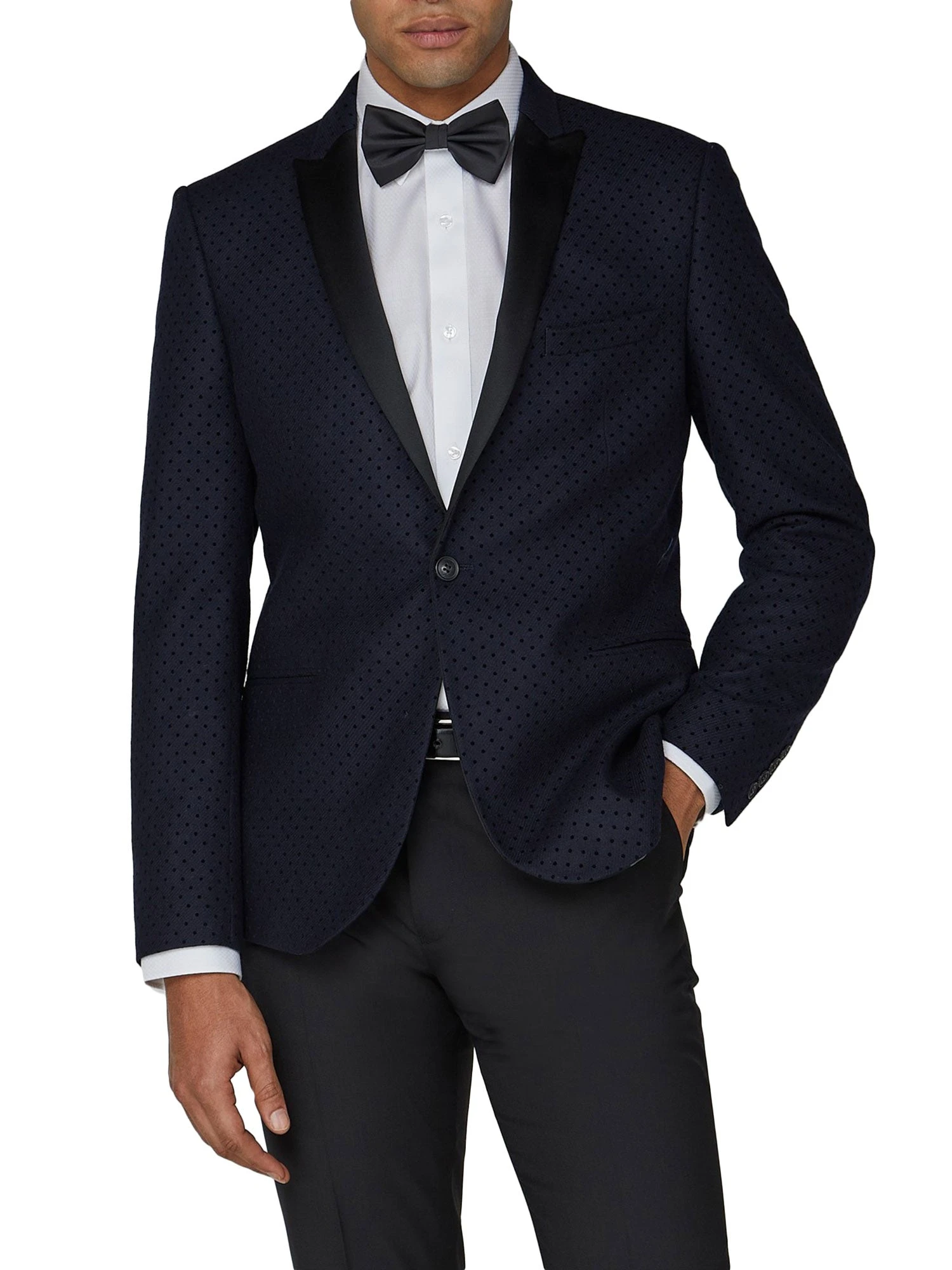 Baird Tailored Shop Polka Dot Camden Fit Tuxedo Jacket - Navy 3 Baird Tailored Shop Polka Dot Camden Fit Tuxedo Jacket - Navy