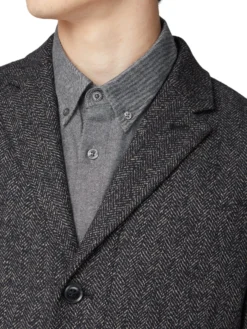 Baird Coats Herringbone Overcoat - Coffee