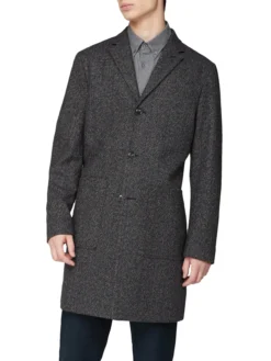 Baird Coats Herringbone Overcoat - Coffee