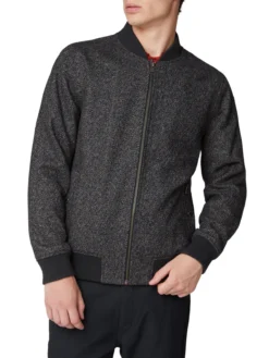 Baird Herringbone Bomber Jacket - Coffee Casual Jackets