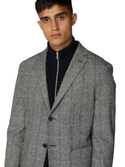 Baird Salt And Pepper Blazer - Grey Casual Jackets