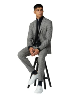 Baird Salt And Pepper Blazer - Grey Casual Jackets