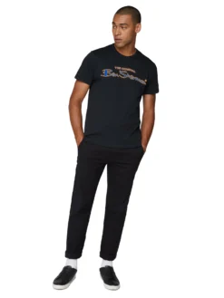 Baird Archive Flock Logo T-Shirt - Anthracite Loungewear