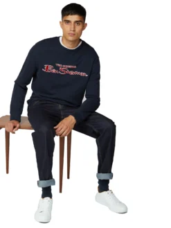 Baird Crewneck Logo Sweatshirt - Navy Loungewear