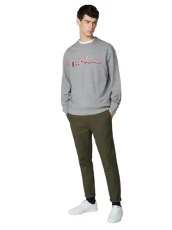 Baird Crewneck Logo Sweatshirt - Aluminum Loungewear