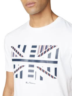 Baird Union Jack Influence Chevron Block Tee - White