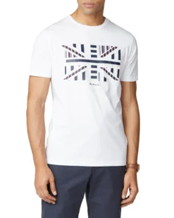 Baird Union Jack Influence Chevron Block Tee - White