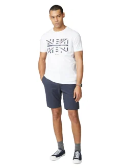 Baird Union Jack Influence Chevron Block Tee - White