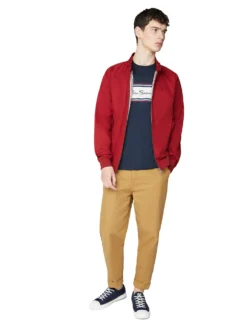 Baird Chest Stripe Logo Print Tee - Dark Navy