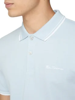 Baird Organic Cotton Signature Polo Shirt - Sky
