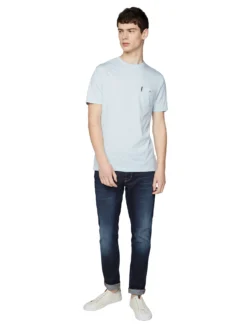 Baird Loungewear Organic Cotton Signature Pocket Tee - Sky