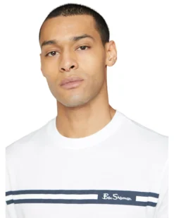 Baird Printed Chest Stripe Tee - White Loungewear