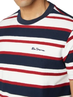 Baird Reverse Loopback Stripe Tee - Dark Navy Loungewear