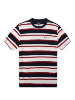 Baird Reverse Loopback Stripe Tee - Dark Navy Loungewear