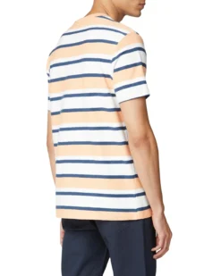 Baird Loungewear Reverse Loopback Stripe Tee - Peach